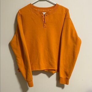 Orange TNA Henley Sweatshirt